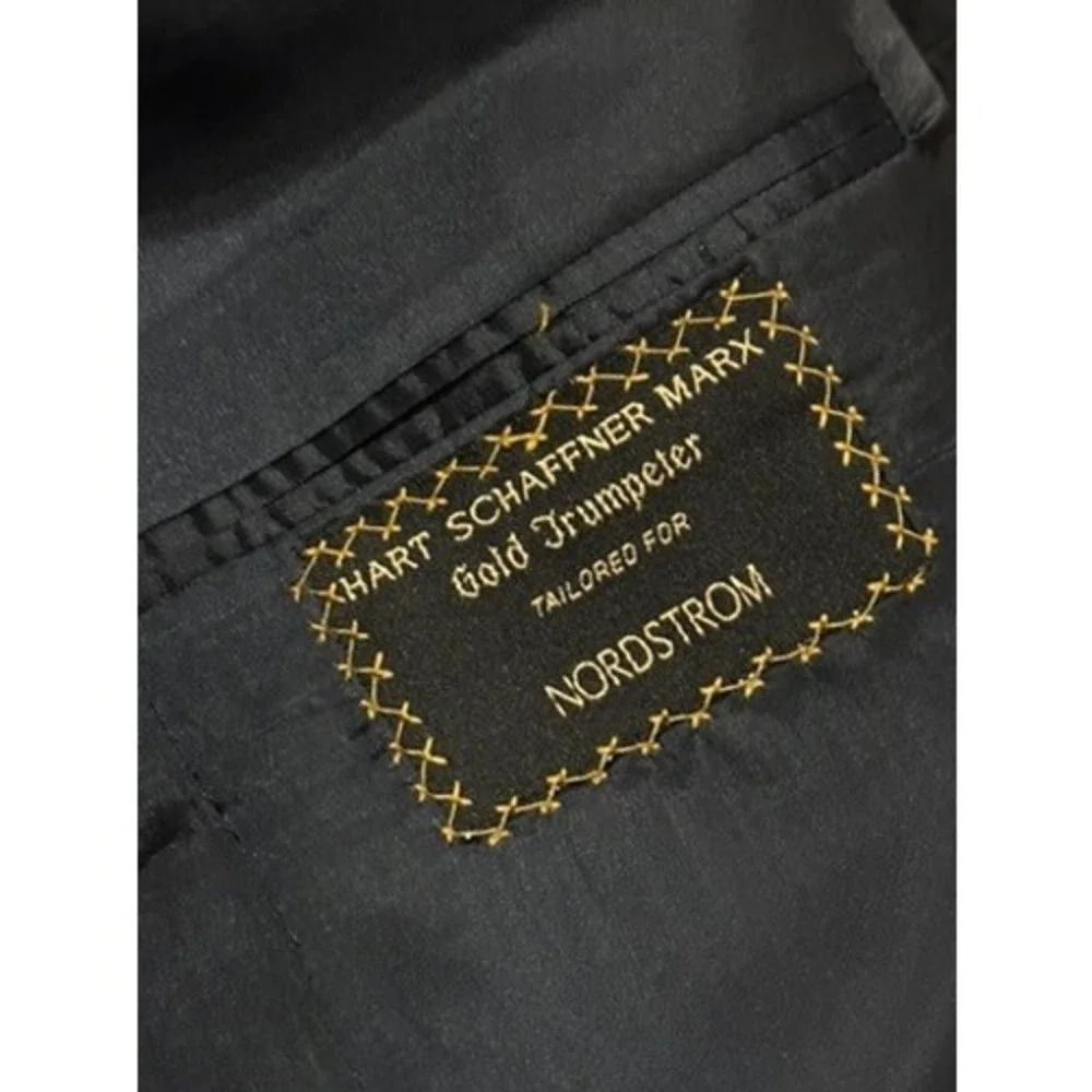 Hart Schaffner Men's 40R Pinstripe Blazer Sport‎ Coat Gold Trumpeter Classic USA
